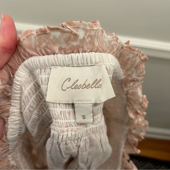 Cleobella Kenna Mini Skirt Small zebra blush pink ruffle - Picture 7 of 10